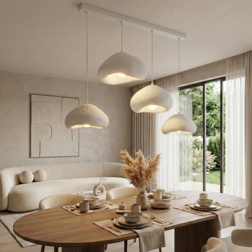 Brilagi - Ripplamp juhtmega WABI SABI 4xE27/40W/230V valge