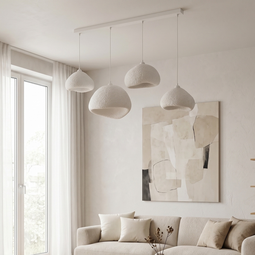 Brilagi - Ripplamp juhtmega WABI SABI 4xE27/40W/230V valge