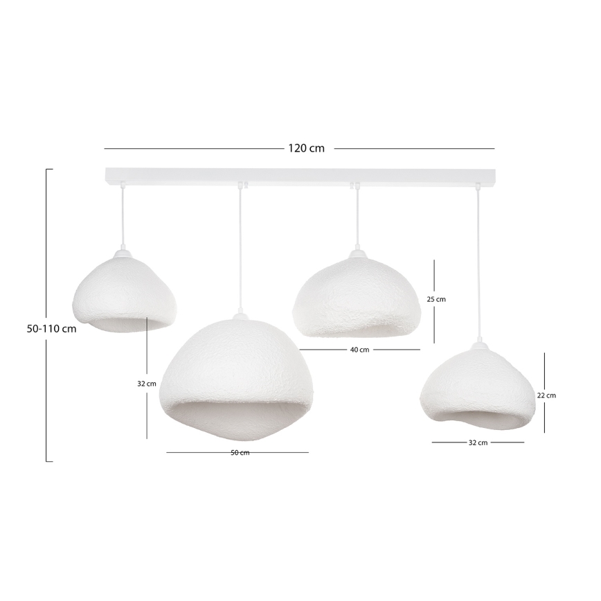 Brilagi - Ripplamp juhtmega WABI SABI 4xE27/40W/230V valge
