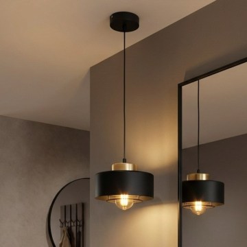 Brilagi - Ripplamp juhtmel SPRING 1xE27/60W/230V, läbimõõt 20 cm, must/kuldne