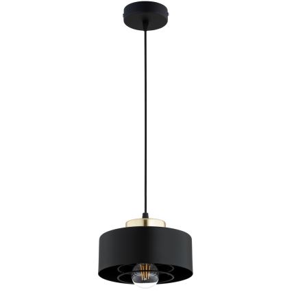 Brilagi - Ripplamp juhtmel SPRING 1xE27/60W/230V, läbimõõt 20 cm, must/kuldne