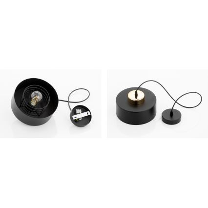 Brilagi - Ripplamp juhtmel SPRING 1xE27/60W/230V, läbimõõt 20 cm, must/kuldne