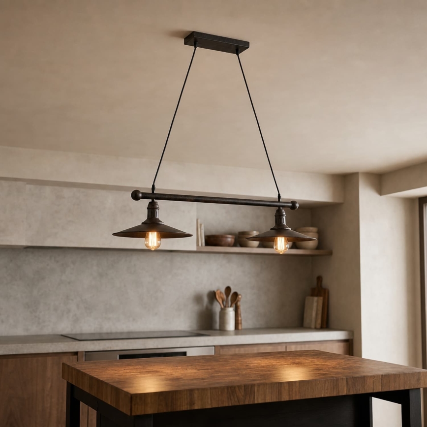 BRILAGI - Ripplamp kaabliga FORGE 2xE27/60W/230V pruun