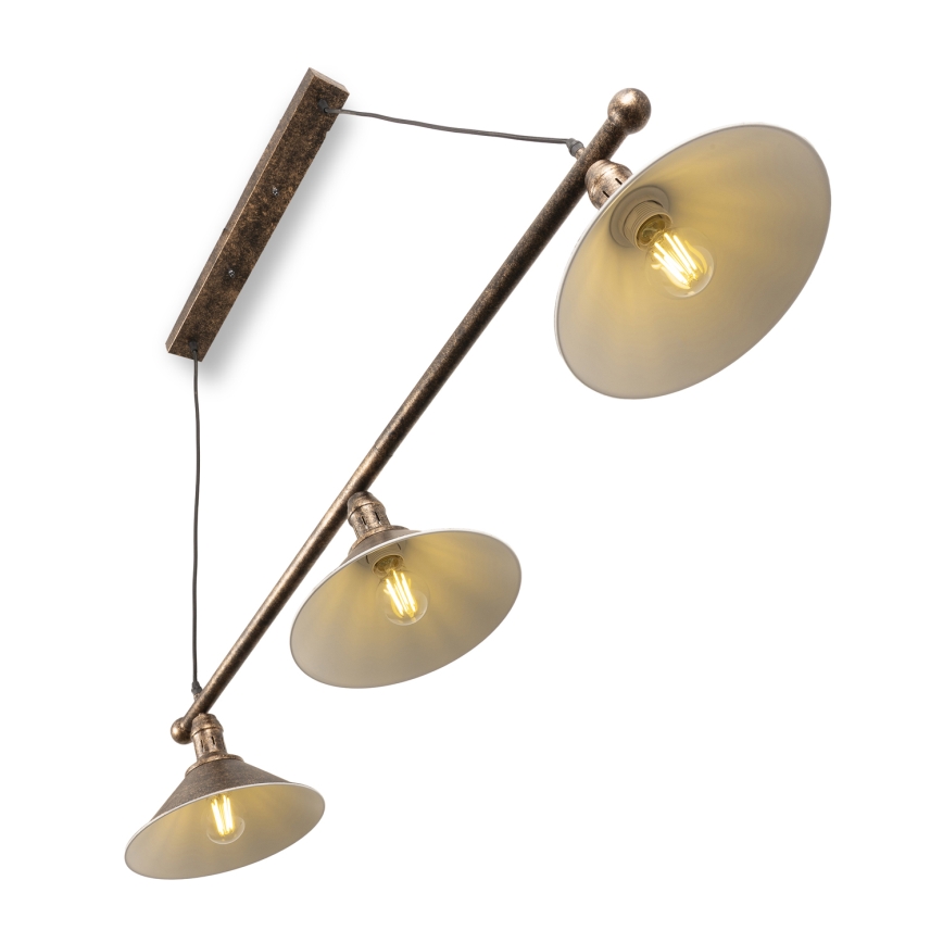 BRILAGI - Ripplamp kaabliga FORGE 3xE27/60W/230V vaskne/patina