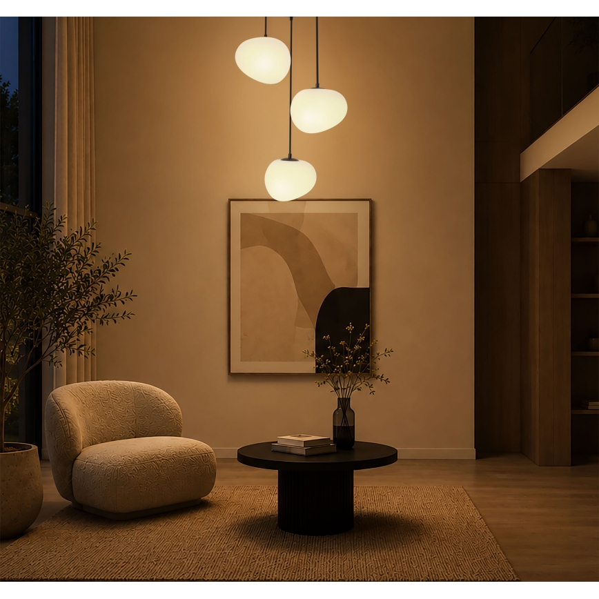 BRILAGI - Ripplamp kaabliga PEBBLES 3xE27/40W/230V, läbimõõt 42 cm, must