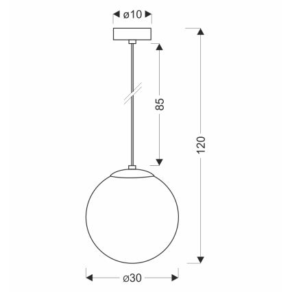 BRILAGI - Ripplamp kaabliga POLOS 1xE27/40W/230V läbimõõt 30 cm must