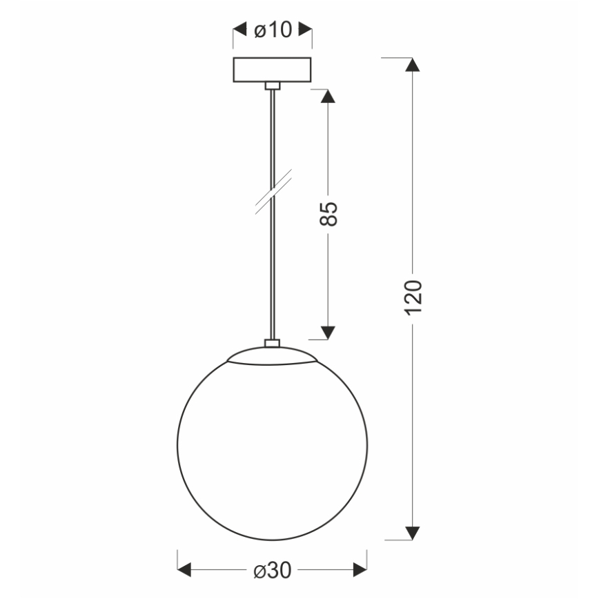 BRILAGI - Ripplamp kaabliga POLOS 1xE27/40W/230V läbimõõt 30 cm must