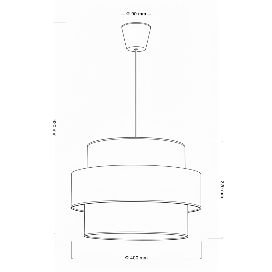 Brilagi - Ripplamp kaabliga SPACE 1xE27/60W/230V, läbimõõt 40 cm, beež/kreem