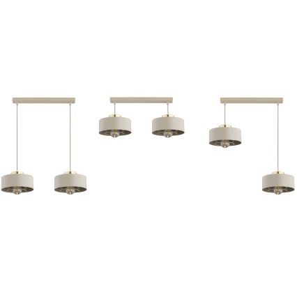 Brilagi - Ripplamp kaabliga SPRING 2xE27/60W/230V beež/kuldne
