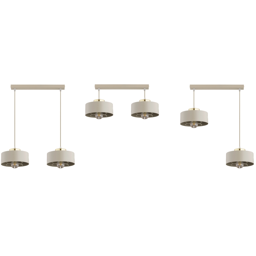 Brilagi - Ripplamp kaabliga SPRING 2xE27/60W/230V beež/kuldne