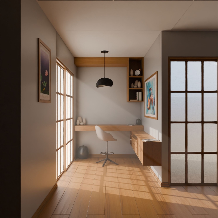 Brilagi - Ripplamp kaabliga WABI SABI 1xE27/40W/230V Ø 35 cm must