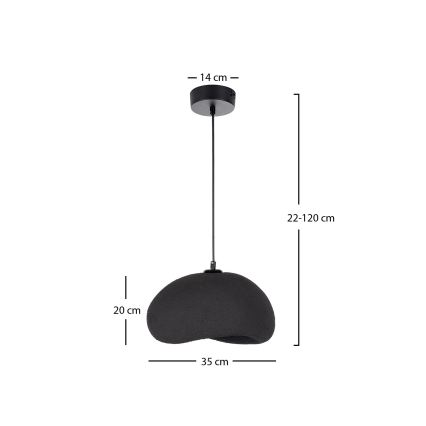 Brilagi - Ripplamp kaabliga WABI SABI 1xE27/40W/230V Ø 35 cm must