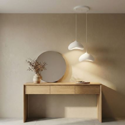 Brilagi - Ripplamp kaabliga WABI SABI 2xE27/40W/230V, läbimõõt 45 cm, valge