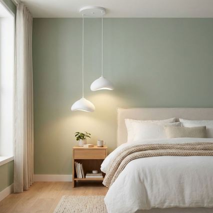 Brilagi - Ripplamp kaabliga WABI SABI 2xE27/40W/230V, läbimõõt 45 cm, valge