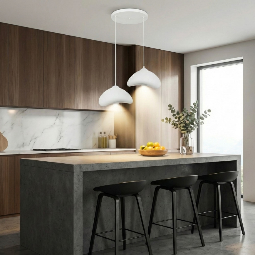 Brilagi - Ripplamp kaabliga WABI SABI 2xE27/40W/230V, läbimõõt 45 cm, valge