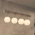 BRILAGI - ripplamp kaabliga WOOD GLASS 4xE27/60W/230V mänd/hall/valge