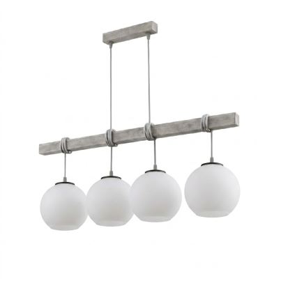 BRILAGI - ripplamp kaabliga WOOD GLASS 4xE27/60W/230V mänd/hall/valge