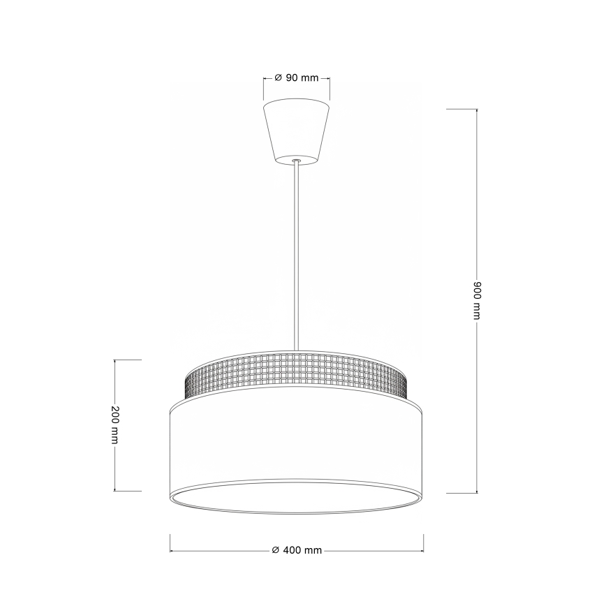 Brilagi - Ripplamp kaablil PADOVA 1xE27/60W/230V, Ø 40 cm, kreemjas