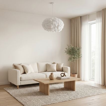 Brilagi - Ripplamp kaablil SOLEAIR 2xE27/40W/230V läbimõõt 60 cm valge