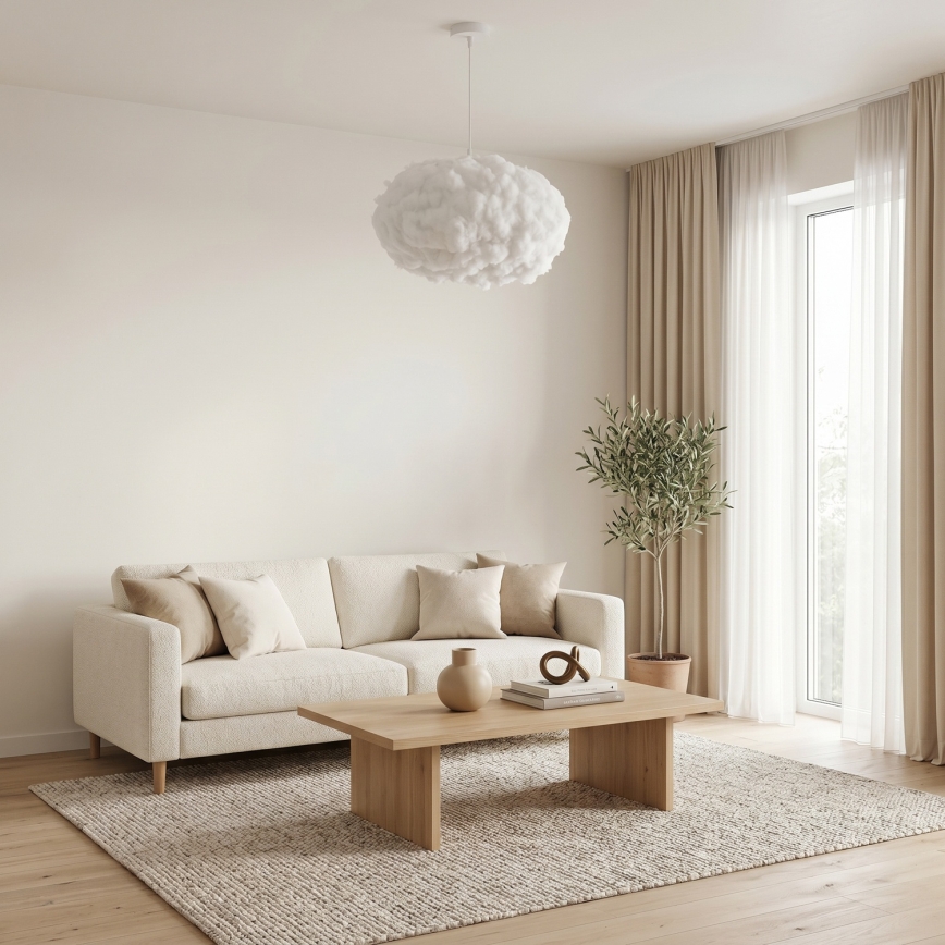 Brilagi - Ripplamp kaablil SOLEAIR 2xE27/40W/230V läbimõõt 60 cm valge