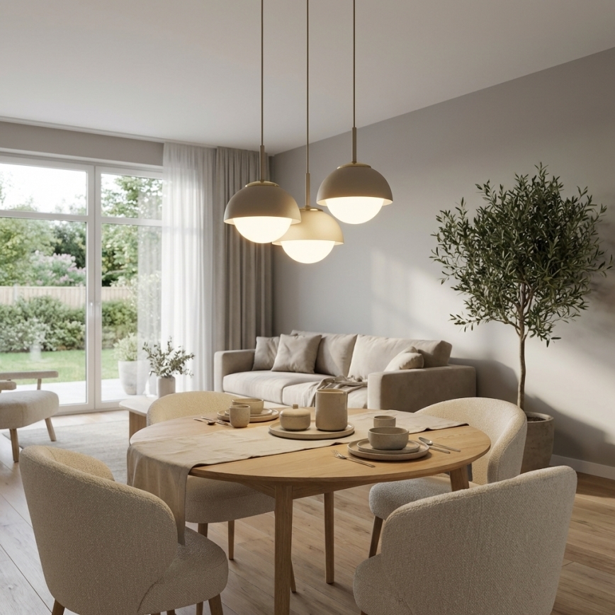 Brilagi - Ripplühter kaabliga 3xE27/60W/230V beež/kuldne