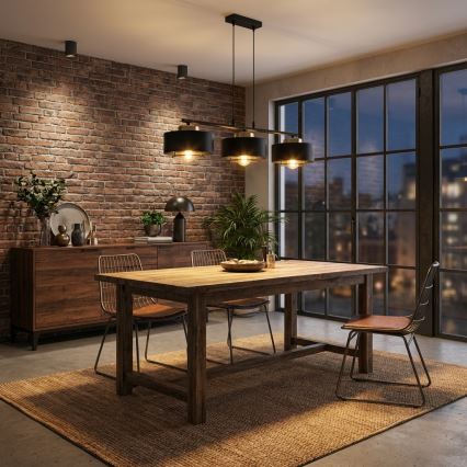 Brilagi - Ripplühter kaabliga 3xE27/60W/230V must/kuldne