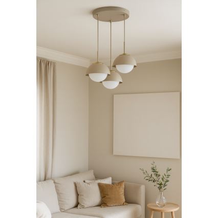 Brilagi - Ripplühter kaabliga COSMO 3xE27/60W/230V beež/kuldne