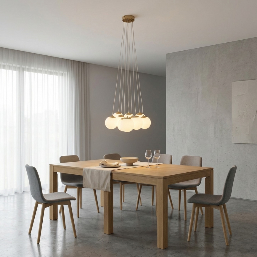 Brilagi - Ripplühter kaabliga GLOBE 10xE14/15W/230V valge