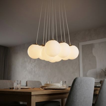 Brilagi - Ripplühter kaabliga GLOBE 10xE14/15W/230V valge