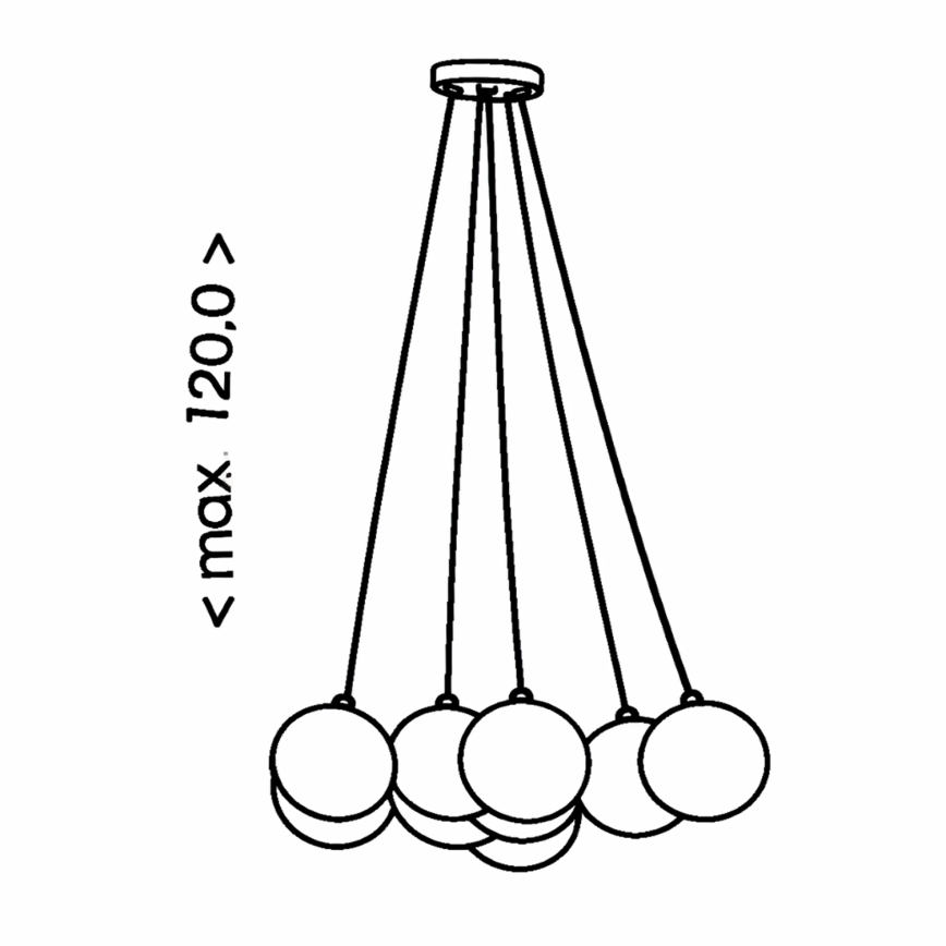 Brilagi - Ripplühter kaabliga GLOBE 10xE14/15W/230V valge