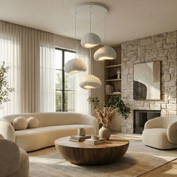 Brilagi - ripplühter kaabliga LOVAL 4xE27/40W/230V, läbimõõt 95 cm, valge