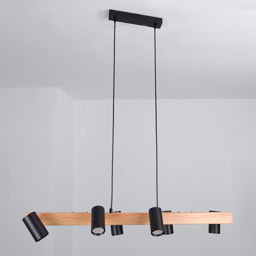 Brilagi - ripplühter kaabliga SELE 6xGU10/30W/230V must/tamme dekor