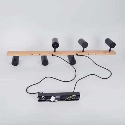 Brilagi - ripplühter kaabliga SELE 6xGU10/30W/230V must/tamme dekor