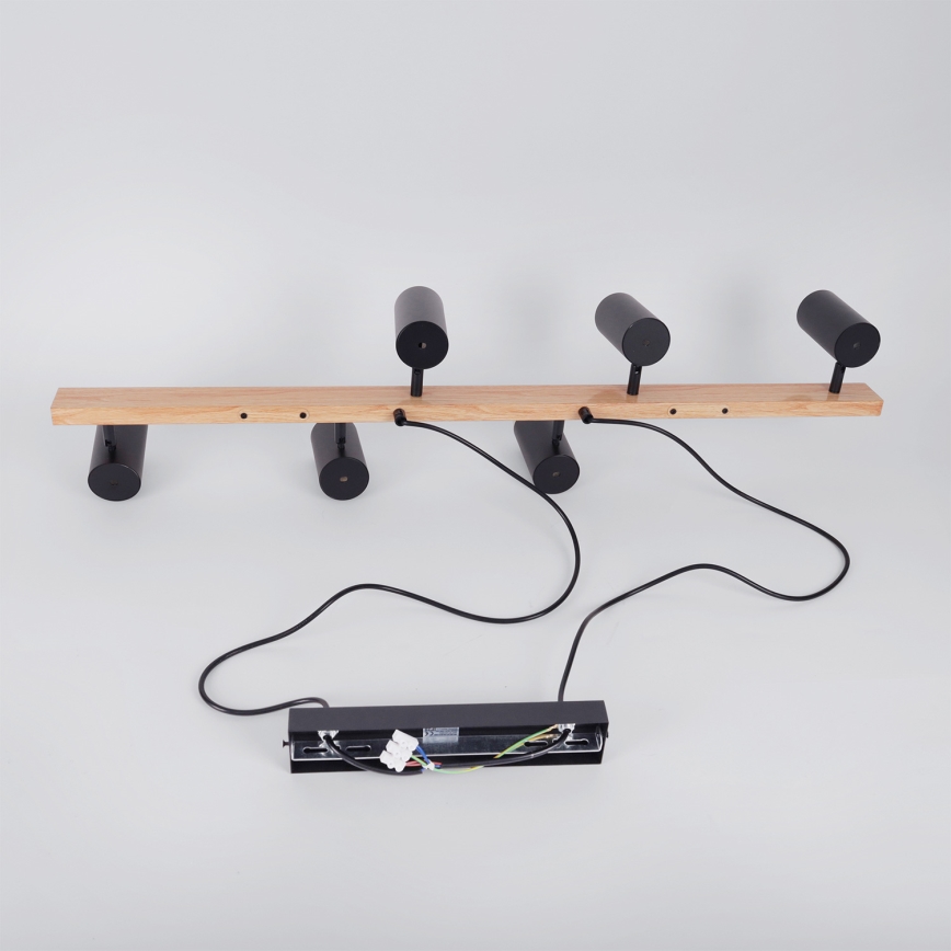 Brilagi - ripplühter kaabliga SELE 6xGU10/30W/230V must/tamme dekor