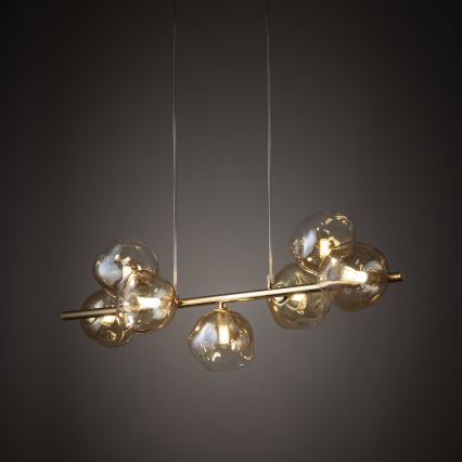 Brilagi - Ripplühter kaabliga VULCANO 7xG9/8W/230V kuldne/suitsune beež