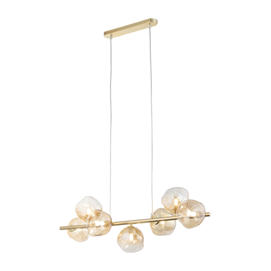 Brilagi - Ripplühter kaabliga VULCANO 7xG9/8W/230V kuldne/suitsune beež