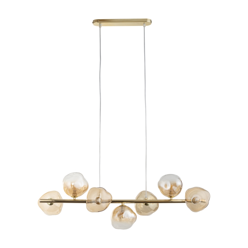 Brilagi - Ripplühter kaabliga VULCANO 7xG9/8W/230V kuldne/suitsune beež