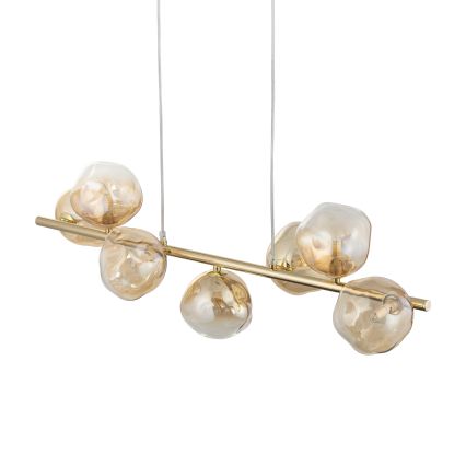 Brilagi - Ripplühter kaabliga VULCANO 7xG9/8W/230V kuldne/suitsune beež