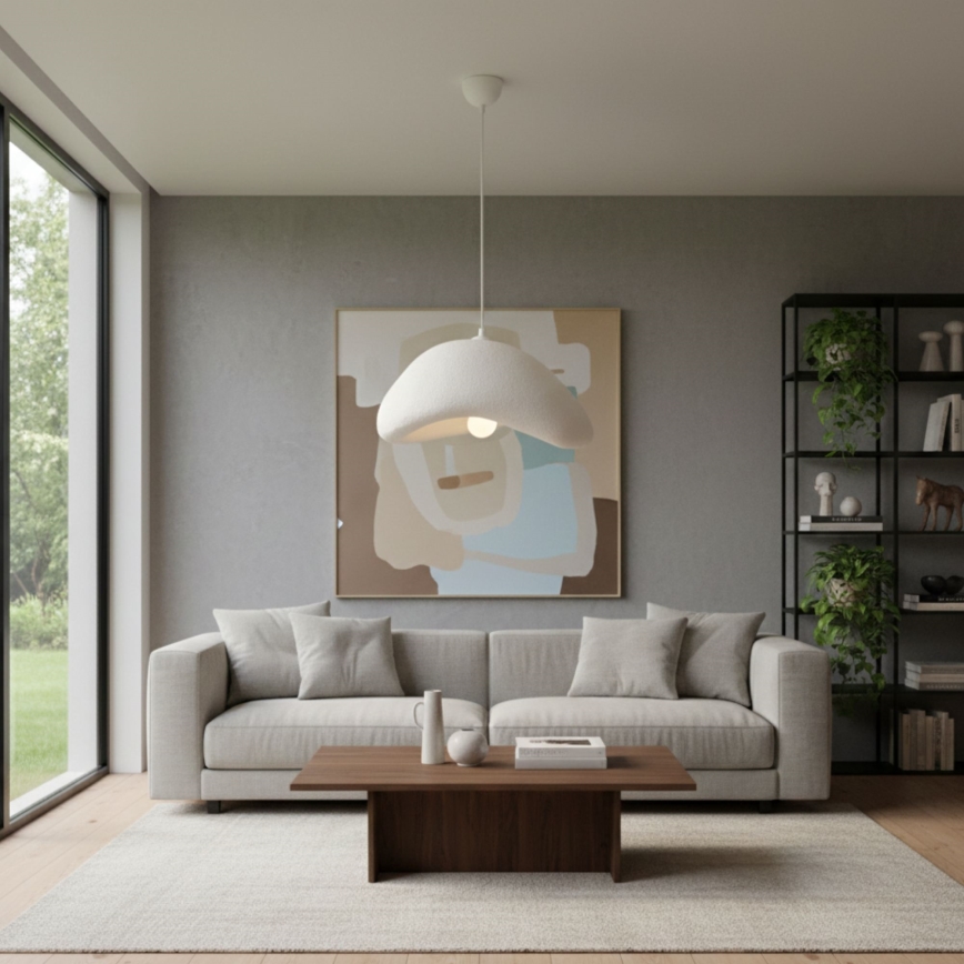 Brilagi - Ripplühter kaabliga WABI SABI 1xE27/40W/230V Ø 42 cm valge