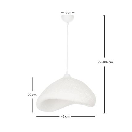 Brilagi - Ripplühter kaabliga WABI SABI 1xE27/40W/230V Ø 42 cm valge