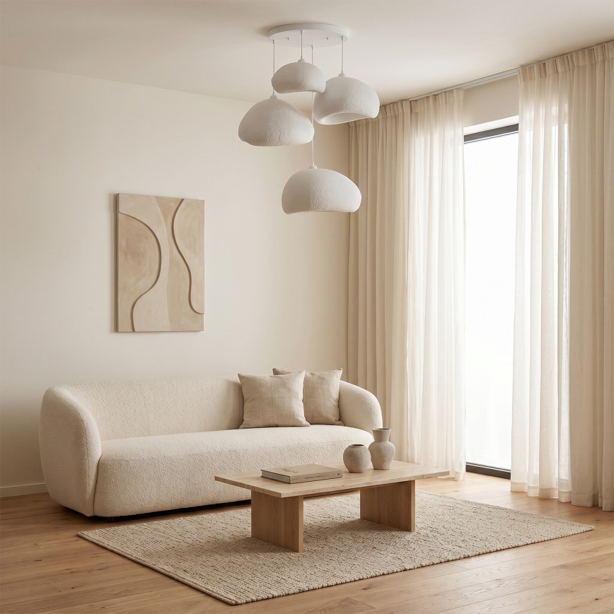 Brilagi - ripplühter kaabliga WABI SABI 4xE27/40W/230V, läbimõõt 95 cm, valge