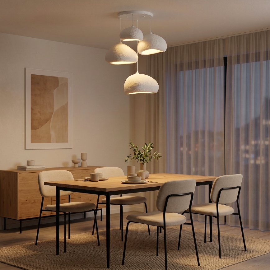Brilagi - ripplühter kaabliga WABI SABI 4xE27/40W/230V, läbimõõt 95 cm, valge