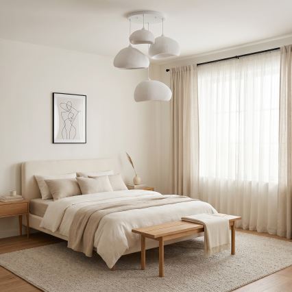 Brilagi - ripplühter kaabliga WABI SABI 4xE27/40W/230V, läbimõõt 95 cm, valge