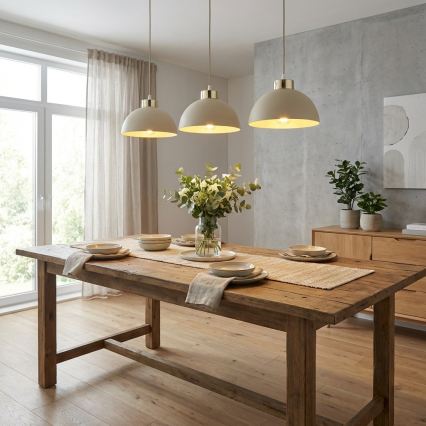 Brilagi - ripplühter kaablil 3xE27/60W/230V beež/kuldne