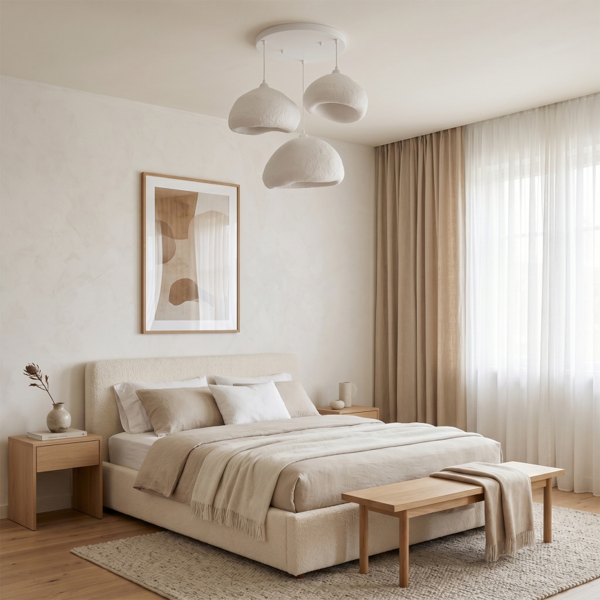 Brilagi - Ripplühter kaablil WABI SABI 3xE27/40W/230V, läbimõõt 82 cm, valge
