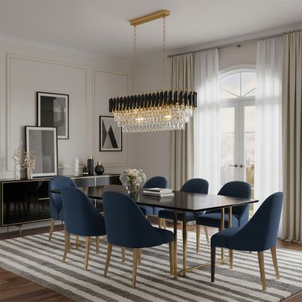 Brilagi - Ripplühter ketiga ECLIPSE 10xE14/10W/230V 78x28 cm must/kuldne