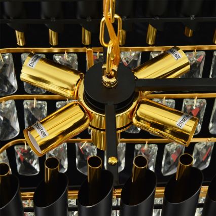 Brilagi - Ripplühter ketiga ECLIPSE 10xE14/10W/230V 78x28 cm must/kuldne