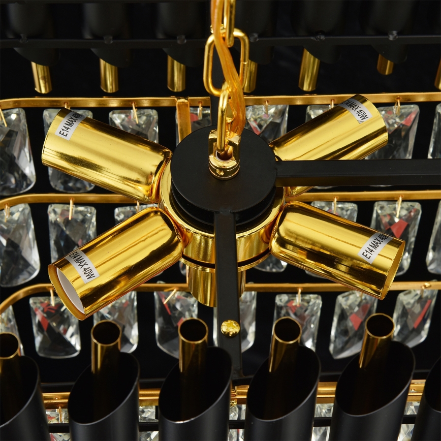 Brilagi - Ripplühter ketiga ECLIPSE 10xE14/10W/230V 78x28 cm must/kuldne