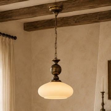 BRILAGI - Ripplühter ketiga MOLLERO 1xE27/15W/230V läbimõõt 24 cm pronks/patina