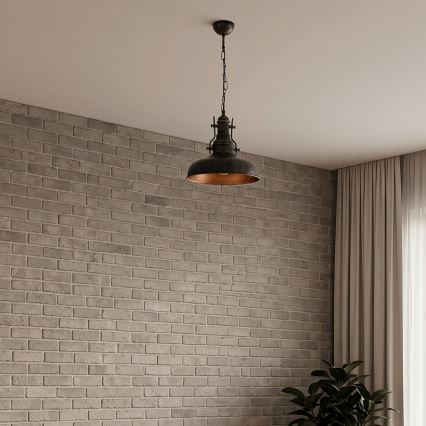 Brilagi - Ripplühter ketiga PYRONIC 1xE27/40W/230V läbimõõt 32 cm pronks/patina